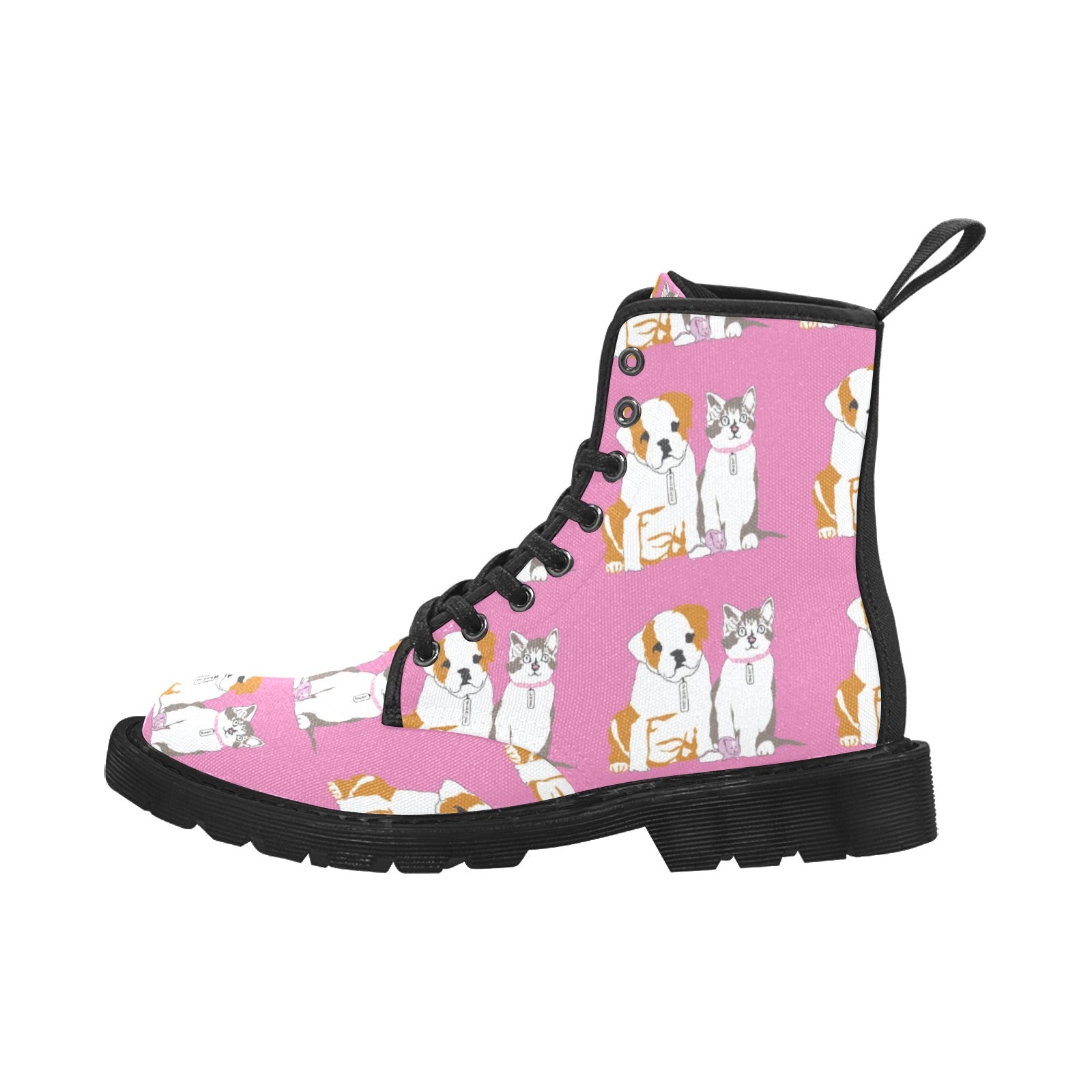 Women's Kitty Pup Lace Up Canvas Boots