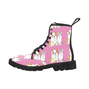 Women's Kitty Pup Lace Up Canvas Boots