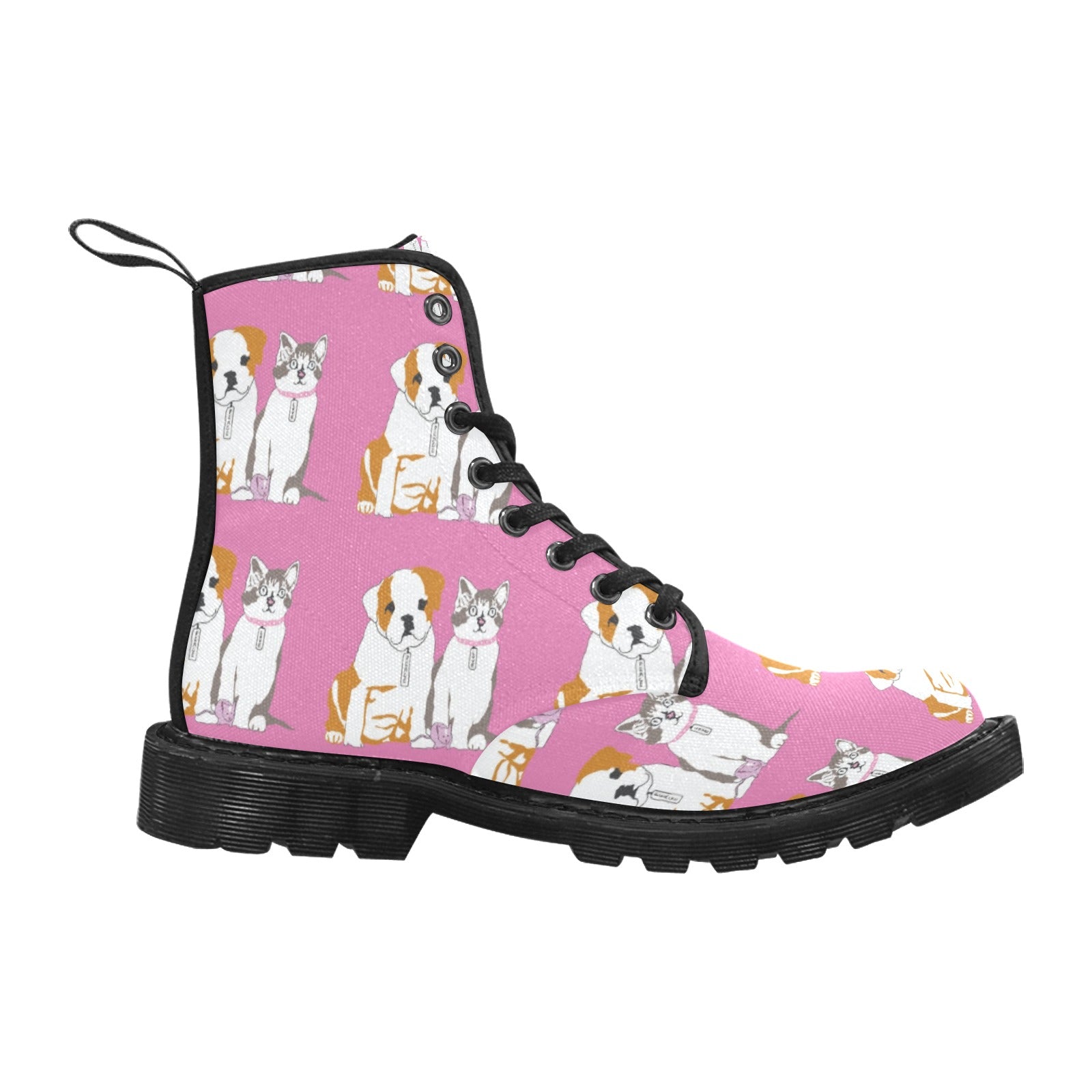 Women's Kitty Pup Lace Up Canvas Boots