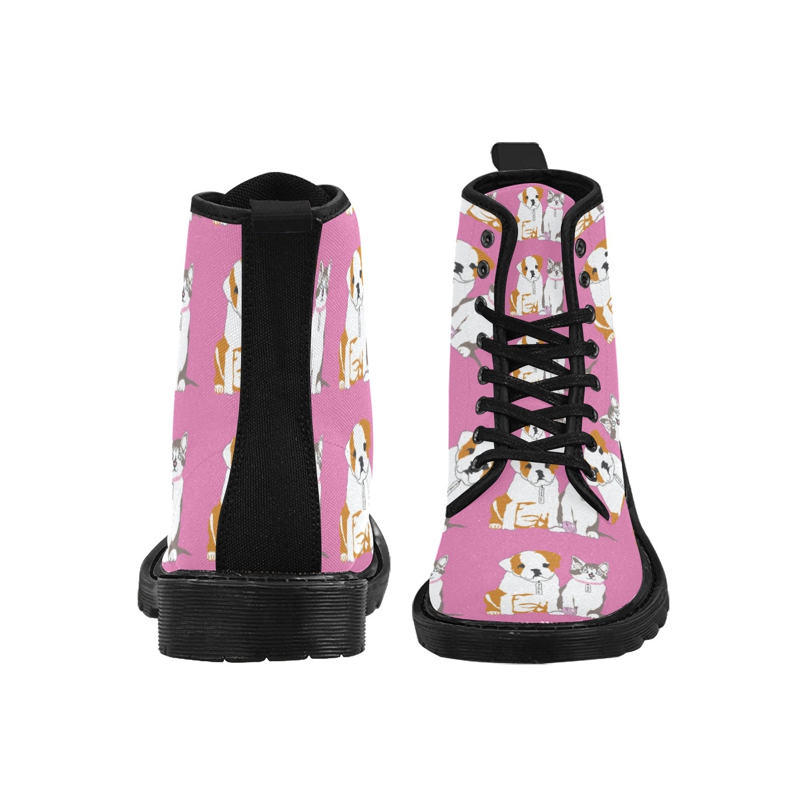 Women's Kitty Pup Lace Up Canvas Boots