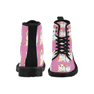 Women's Kitty Pup Lace Up Canvas Boots